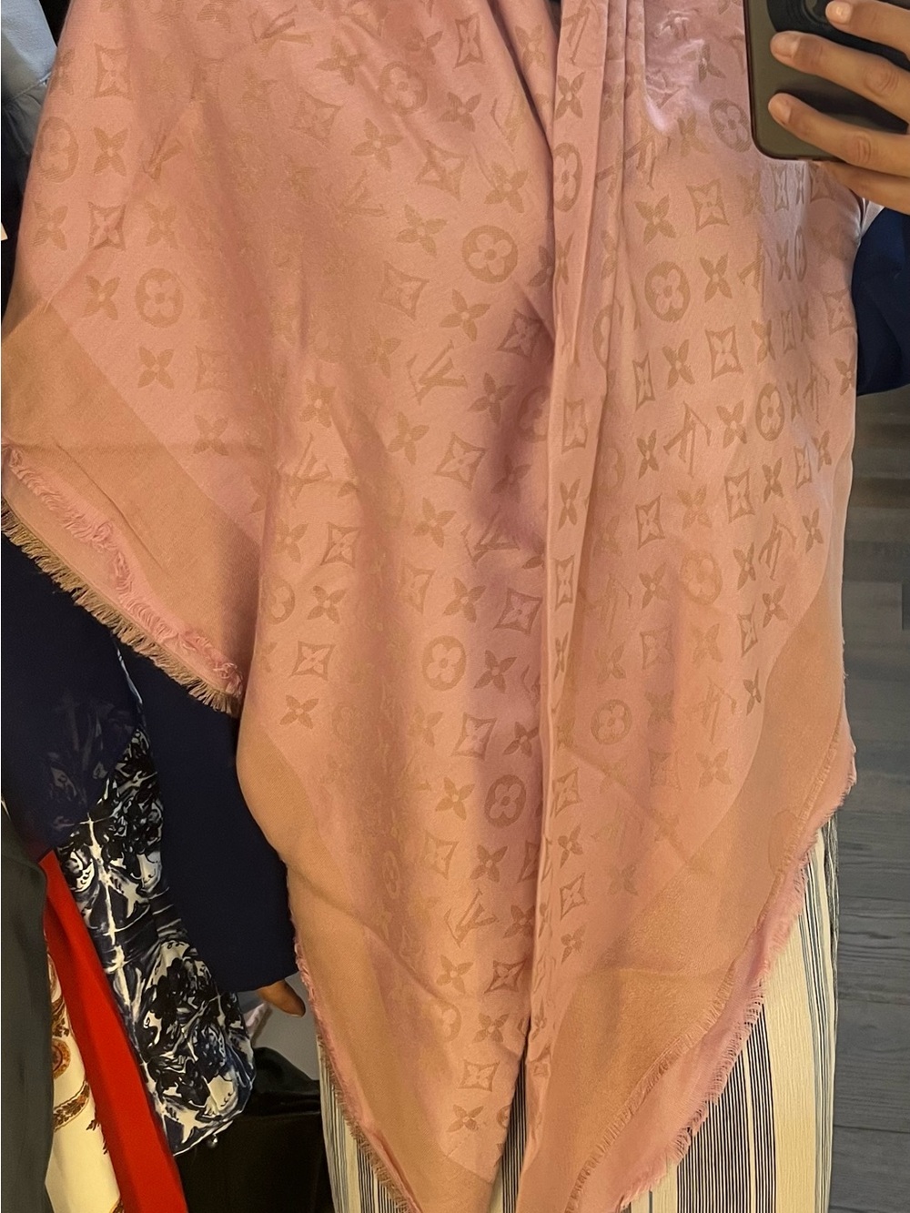 Louis Vuitton Blush Pink Monogram Shawl Wrap